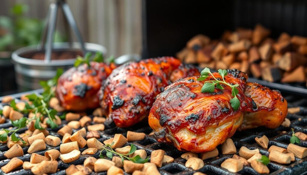 smoked chicken thighs pellet grill