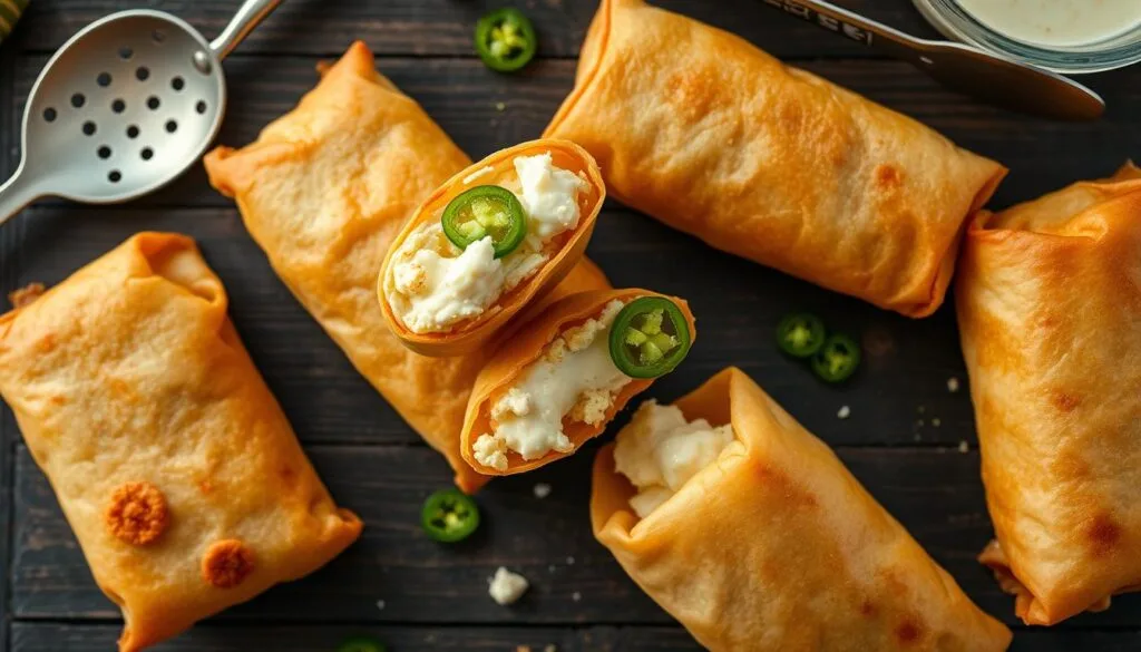 crispy cream cheese jalapeno egg rolls