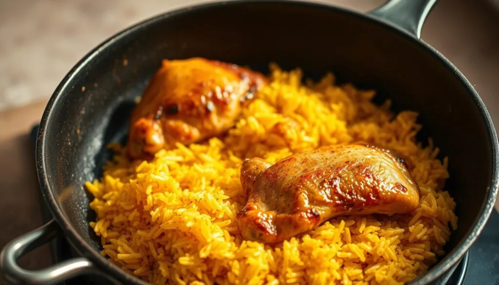 flavorful chicken and yellow rice