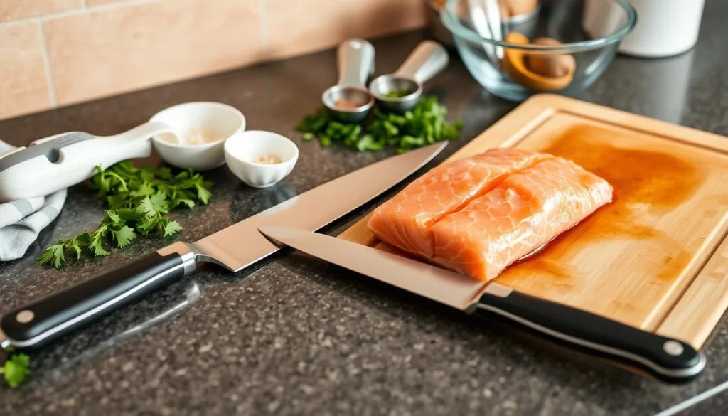 kitchen tools for cooking salmon