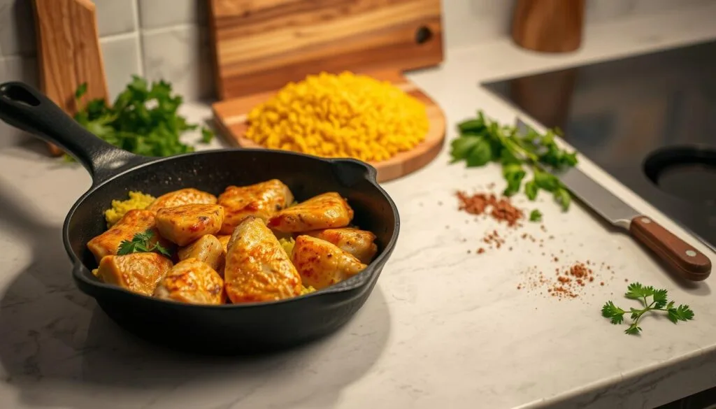 quick chicken and yellow rice cooking